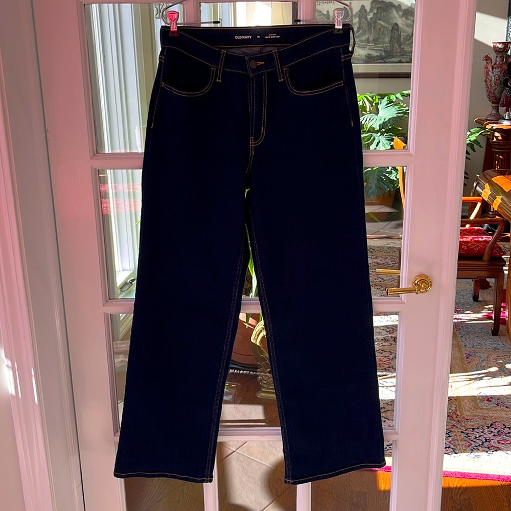 Old Navy denim high-rise wide leg size 10 worn once